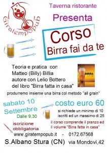 Corso Birra fai da te a Cuneo