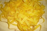 Tagliatelle con baccelli e patate