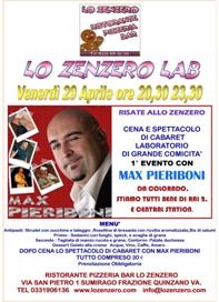 Cena e Spettacolo di Cabaret AL RISTORANTE LO ZENZERO